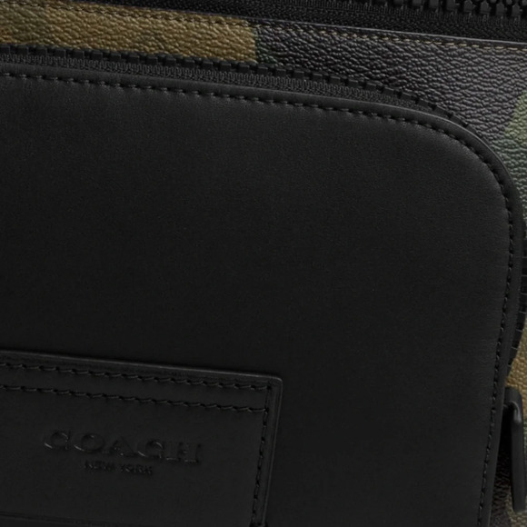 COACH Belt Bag In Signature Canvas Camo Print black Leather/Green Multi … - Picture 8 of 12